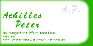 achilles peter business card